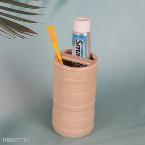 Factory price ceramic <em>toothbrush</em> <em>holder</em> toothpaste organizer for bathroom