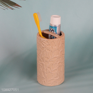 Hot selling 2 slots ceramic <em>toothbrush</em> toothpaste <em>holder</em> for bathroom