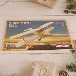 China Wholesale 3D Wooden Airplane Puzzle Wooden Model Kit for Kids