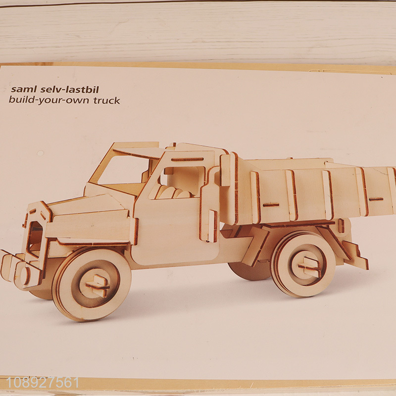 Online Wholesale 3D Wooden Truck Puzzle Wooden Model Kit for Kids