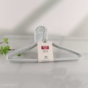 Factory price 10pcs PE coated metal clothes hanger clothes rack