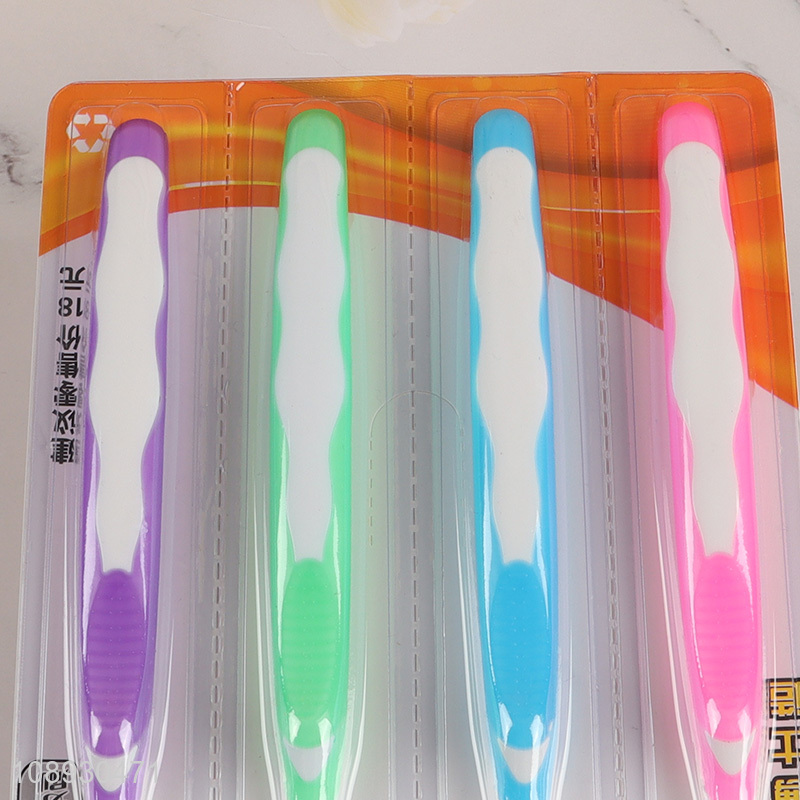 Custom Logo 4PCS Soft Bristles Adult Toothbrush for Oral Care