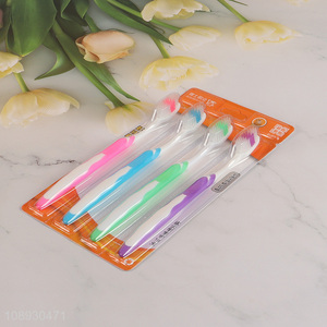 Custom Logo 4PCS Soft Bristles Adult Toothbrush for Oral Care