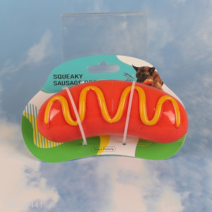 New Product Dog Chew Toy Squeaky Hot Dog Artificial Food Pet Toy