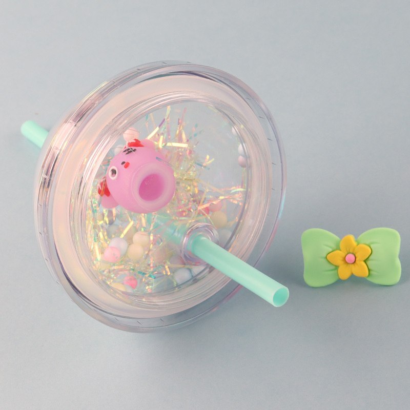 Most popular plastic water tumblers water cup with straw and lid