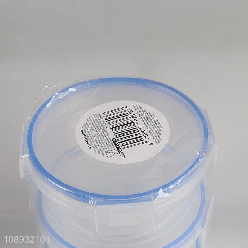 High Quality 3PCS Microwave Safe Plastic Food Storage Containers Set