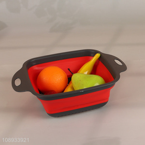 Wholesale Collapsible Colander Strainer Fruit Washing Drain Basket for Kitchen