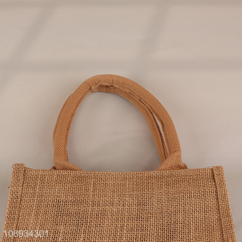 Online Wholesale Reusable Jute Tote Bags for Shopping Grocery Wedding