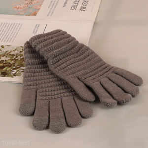 New product women winter gloves outdoor stretchy knit gloves