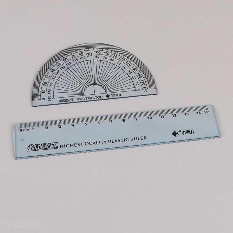 Wholesale 4 Pieces Math Geometry Kit Ruler Set Includes Protractor