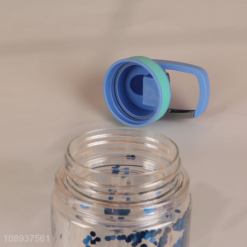 Good Quality Double Walled Plastic Water Bottle with Carry Handle