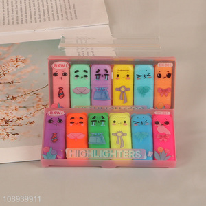 Factory Price 6 Colors Mini Kawaii Highlighters for School Classroom