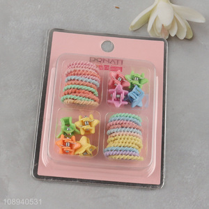 Good quality candy color girls headwear set <em>hairpin</em> hair rope set