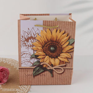 Top selling sunflower pattern gifts bag paper bag