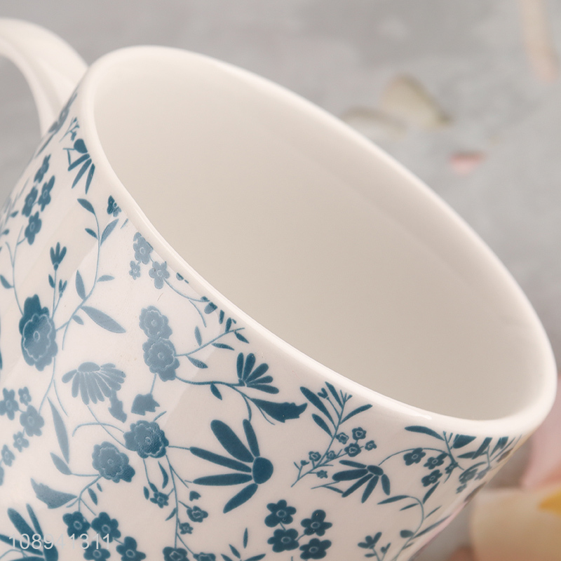 Factory supply flower pattern ceramic drinking cup water cup