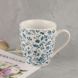 Factory supply flower pattern ceramic drinking cup water cup