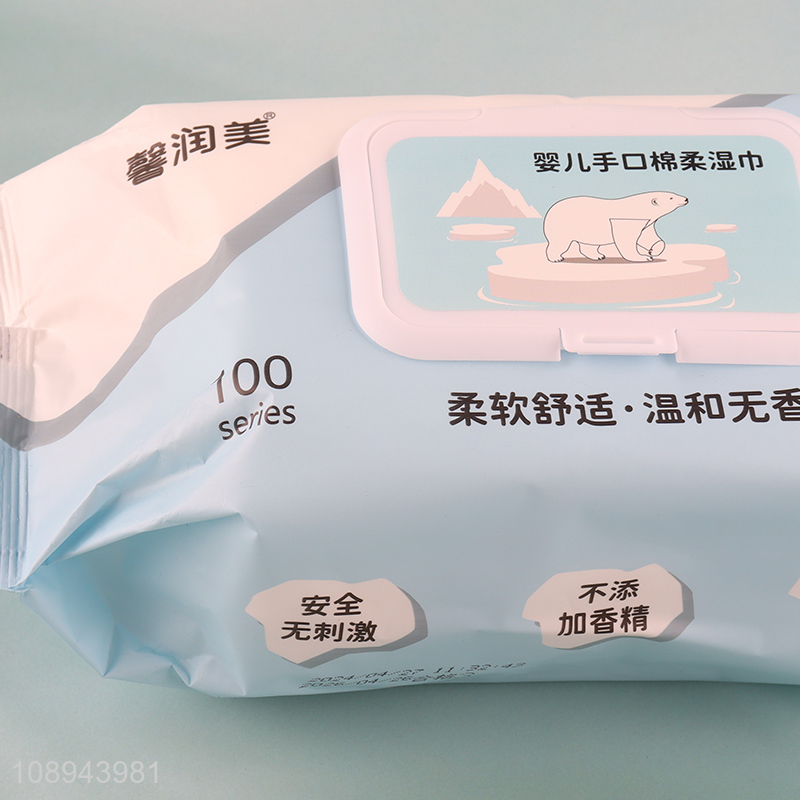 Good Quality 100PCS Thick Skin-Friendly Soft Baby Hand and Face Wipes