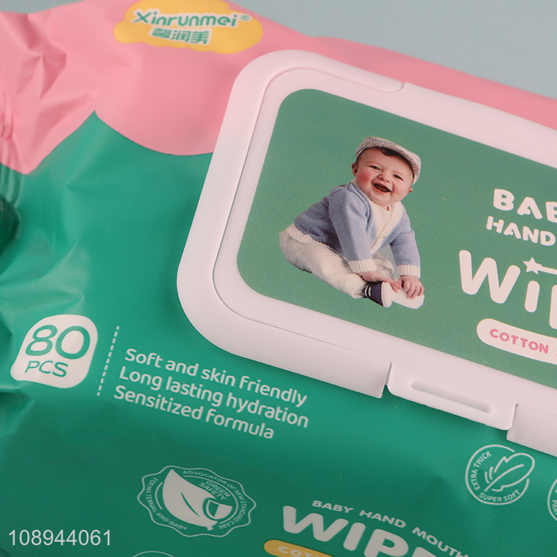 Good Quality 80PCS Baby Hand and Face Wipes Fragrance Free Baby Wipes