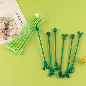 New Product 6PCS Cactus Cocktail Stirrers Spoons Swizzle Sticks