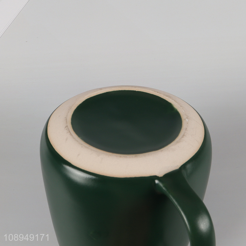 China supplier ceramic green water cup coffee cup with handle