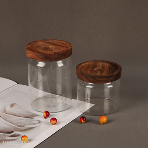 Good selling glass clear cookies candy storage jar with lid