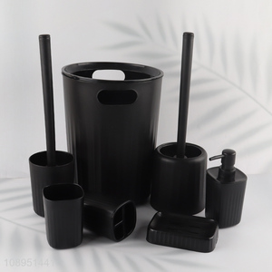 Factory Price 7PCS Plastic <em>Bathroom</em> Accessories <em>Set</em> with Trash Can