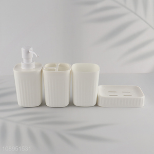 High Quality 4PCS Plastic <em>Bathroom</em> Accessories <em>Set</em> with Soap Dish