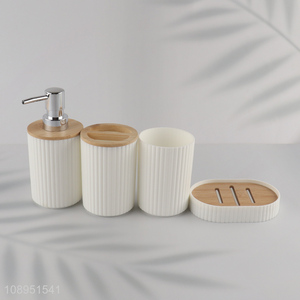 Hot Sale 4PCS Plastic <em>Bathroom</em> Accessories <em>Set</em> with Soap Dispenser