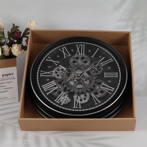 Hot items living room decor real moving gear wall clock