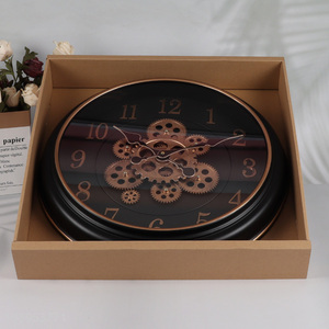 Best selling living room decor round real moving gear wall clock