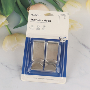 Wholesale 2PCS Stainless Steel Over The <em>Door</em> <em>Hooks</em> Over Drawer <em>Hooks</em>