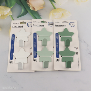 New Product 2PCS Star Shaped Adhesive Hooks Heavy Duty Utility Hooks