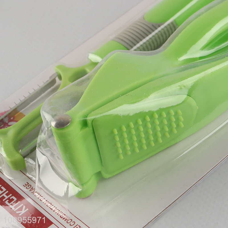 High Quality Garlic Press Mincer and Double Sided Peeler Set Kitchen Tools