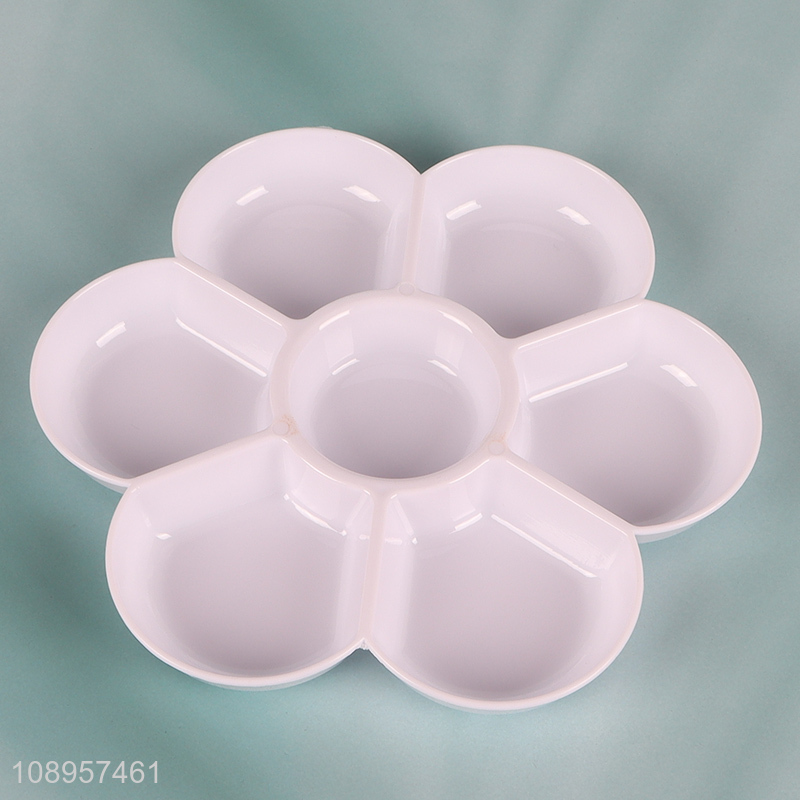 Low price white flower shape kids painting palette