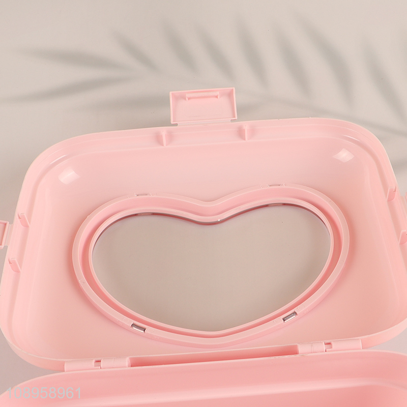 Top selling portable heart shape plastic storage box for kids