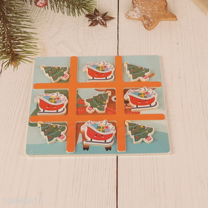 Hot selling christmas series Wooden Tic Tac Toe Board Games