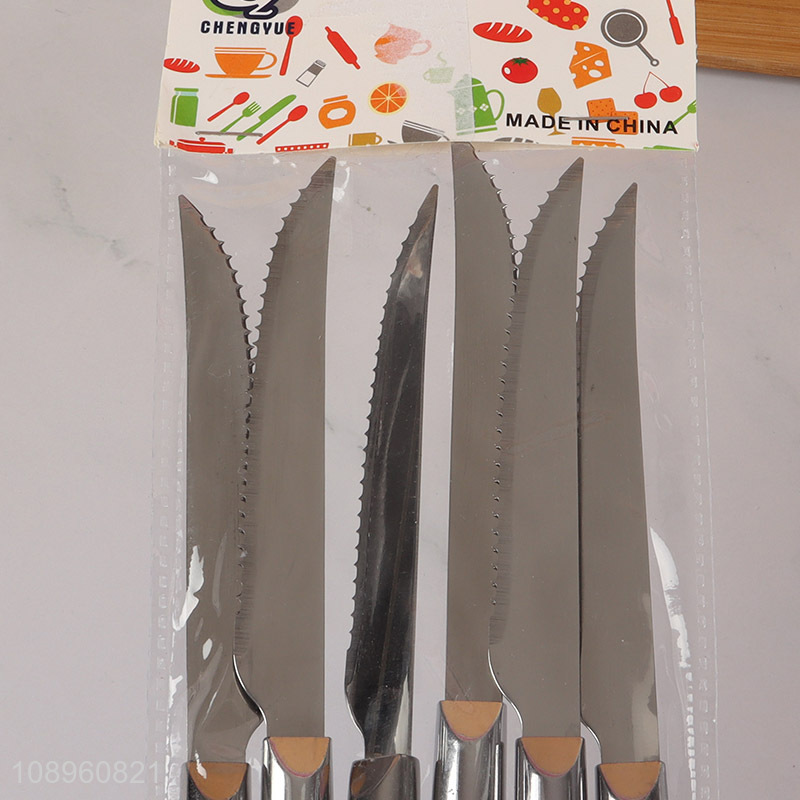 Most popular 6pcs stainless steel dinner knife set for sale