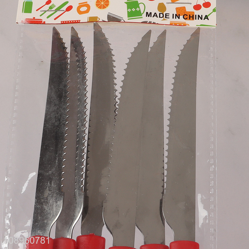 Popular products 6pcs stainless steel dinner knife set for home restaurant