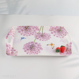 Factory Supply Floral Print Melamine Serving Tray Serving Platter