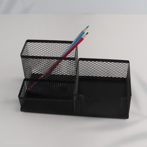 New Product 3 Compartment Mesh Desktop Organizer Pencil Holder