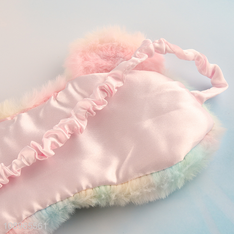 Wholesale Soft Plush Sleeping Eye Mask Travel Blindfold Eye Cover