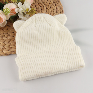 Good Quality Cute Bear Ear Beanie Winter Knit Hat Cuffed Beanie Cap