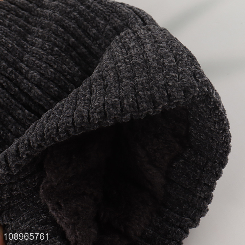 Hot Selling Winter Warm Beanie Hat Chenille Knit Hat for Men Women