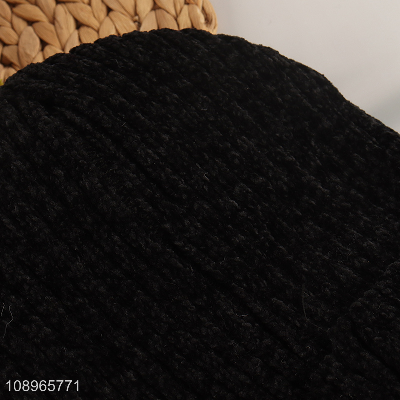 China Imports Men Womem Chenille Beanie Hat Winter Knit Beanie Cap