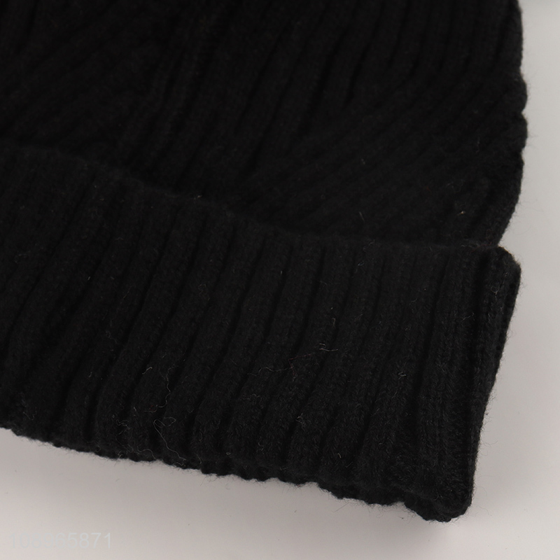 High Quality Unisex Winter Hat Ribbed Beanie Hat Warm Knit Beanie Cap