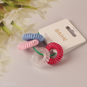 Factory price 4pcs multicolor elastic telephone wire hair rope