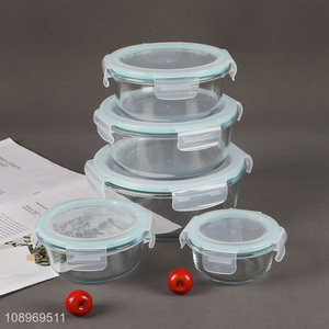 Top products round sealed glass food container preservation box