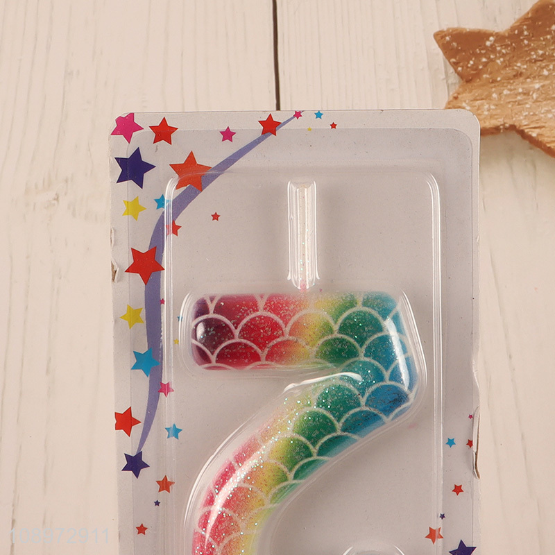 Low price rainbow color number2 birthday cake candle