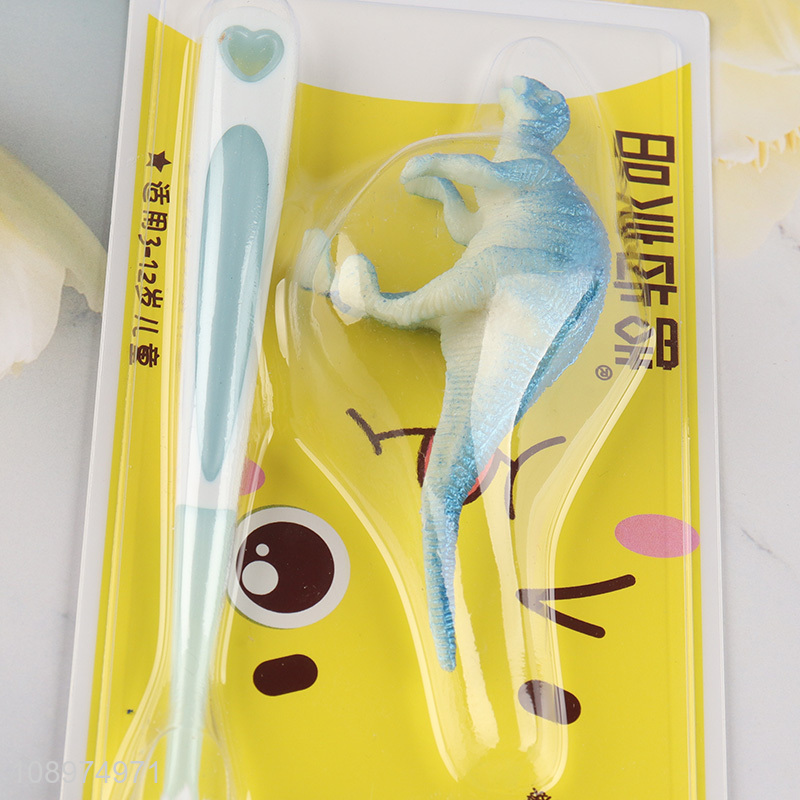 Popular products children oral care toothbrush with dinosaur model toy