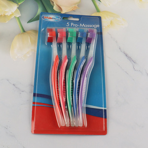 Factory direct sale 5pcs adult oral care toothbrush set wholesale